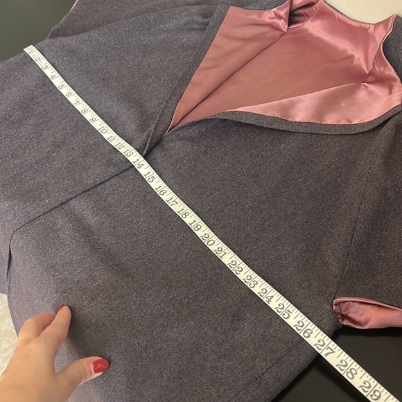 Opera Coat 1960s Wool custom Cape/overcoat,purple  contrast satin purple lining - Picture 7 of 11